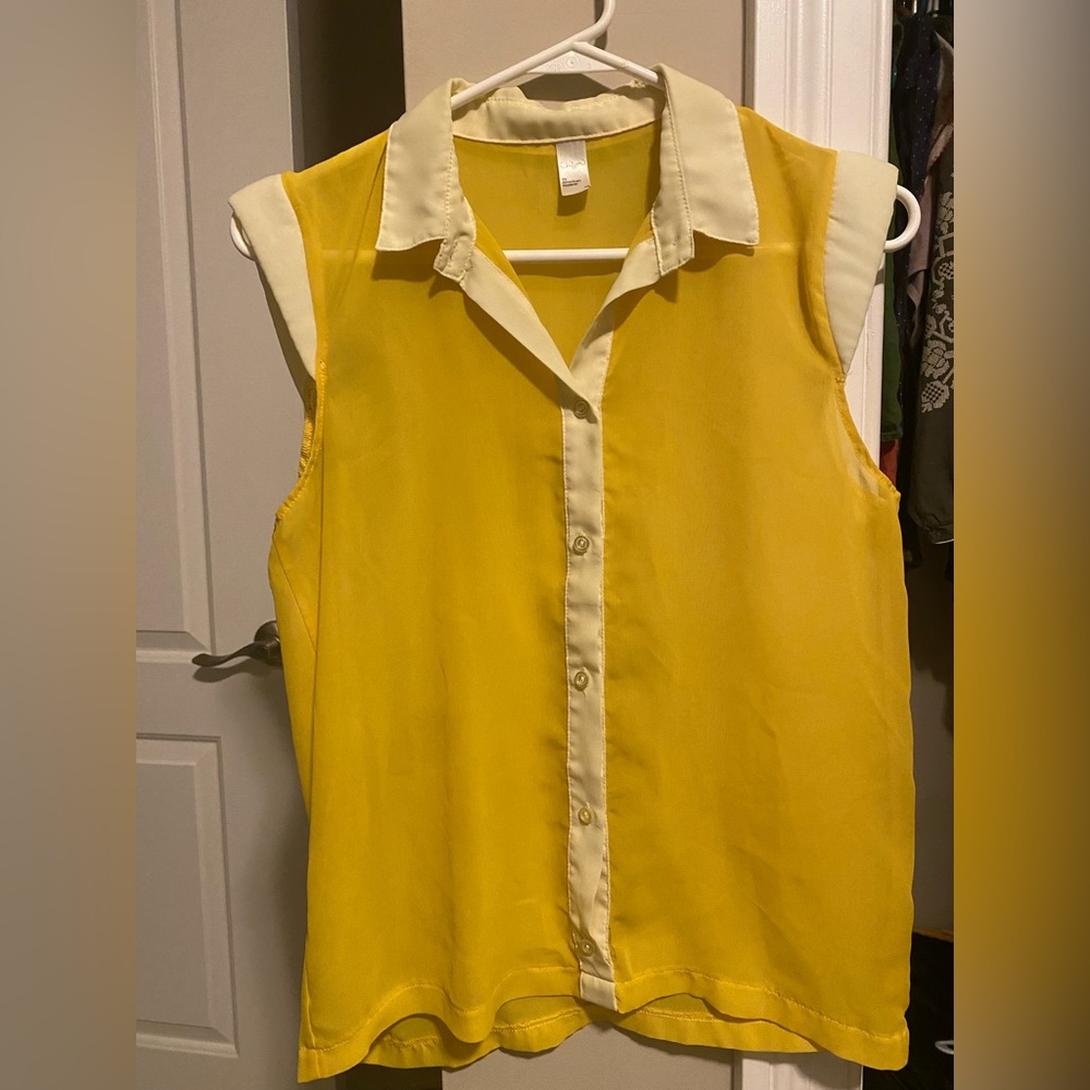 American Apparel Sunny Yellow Chiffon Top